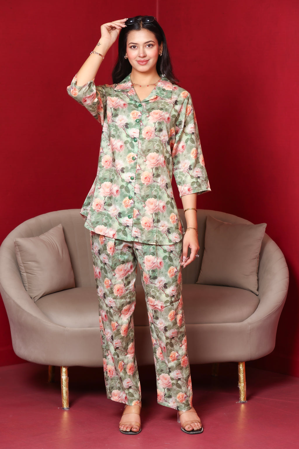 Green Cotton Co-Ord Set