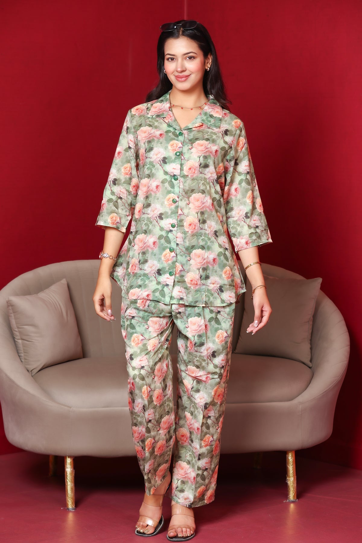 Green Cotton Co-Ord Set