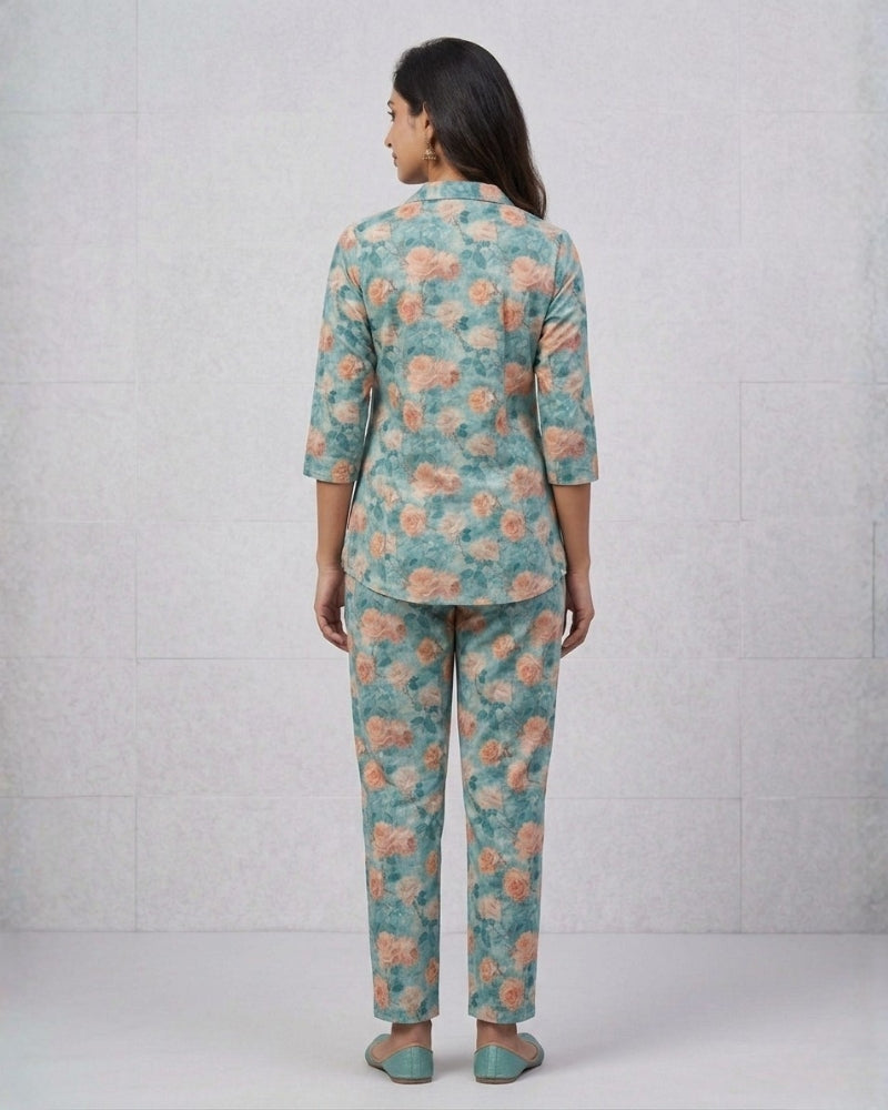 Sea Green Cotton Co-Ord Set