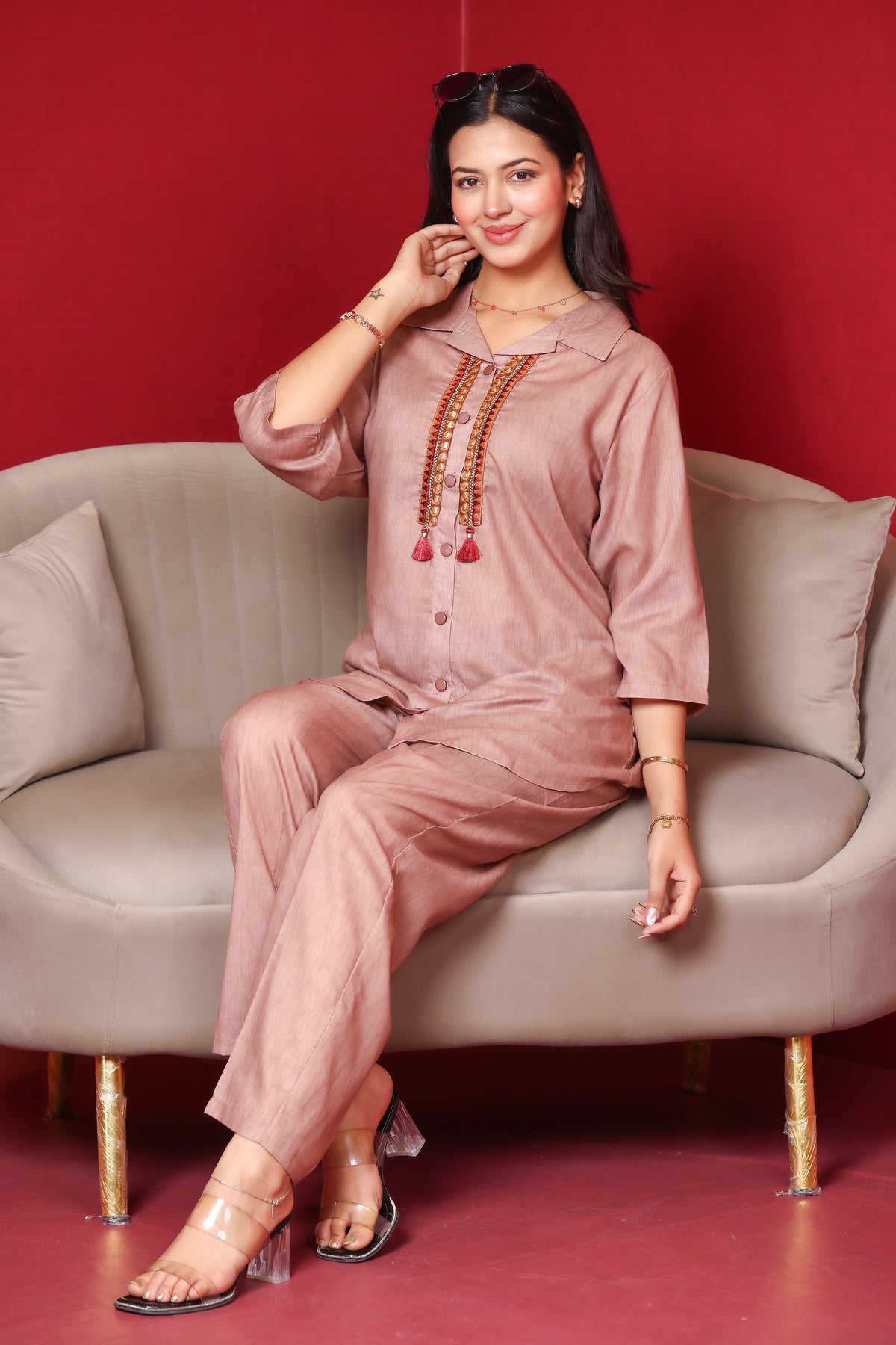 Cotton Co-Ord Set - Camel