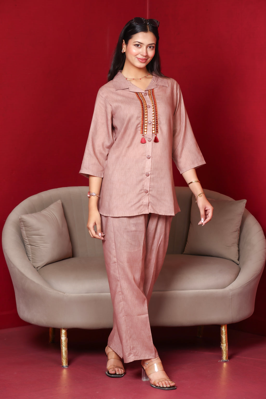 Cotton Co-Ord Set - Camel