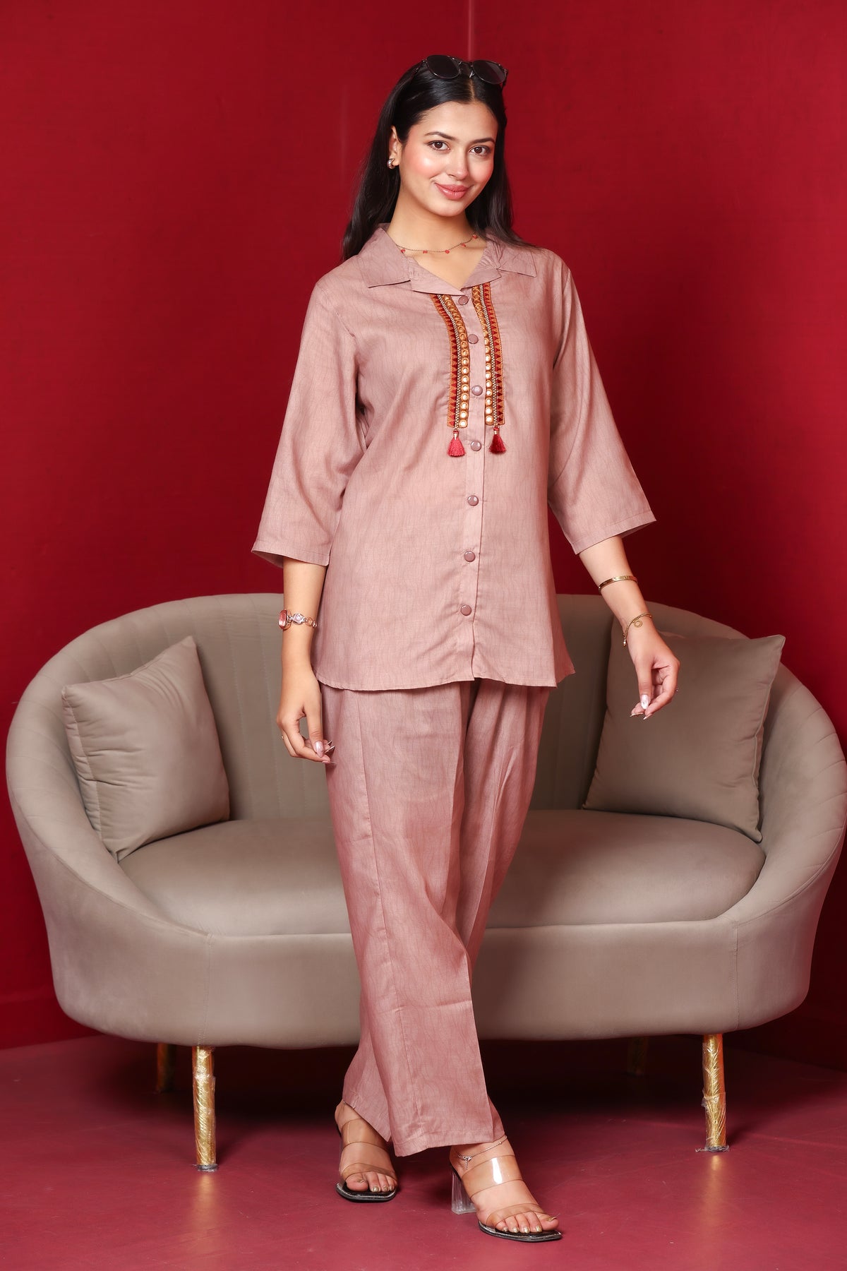 Cotton Co-Ord Set - Camel