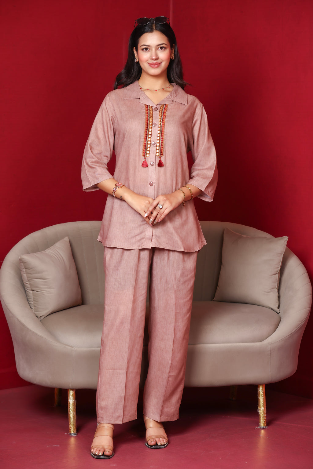 Cotton Co-Ord Set - Camel