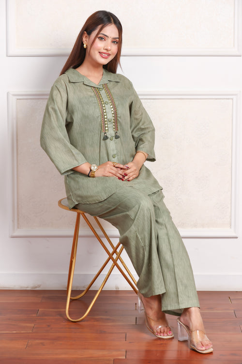 Cotton Co-Ord Set - Green