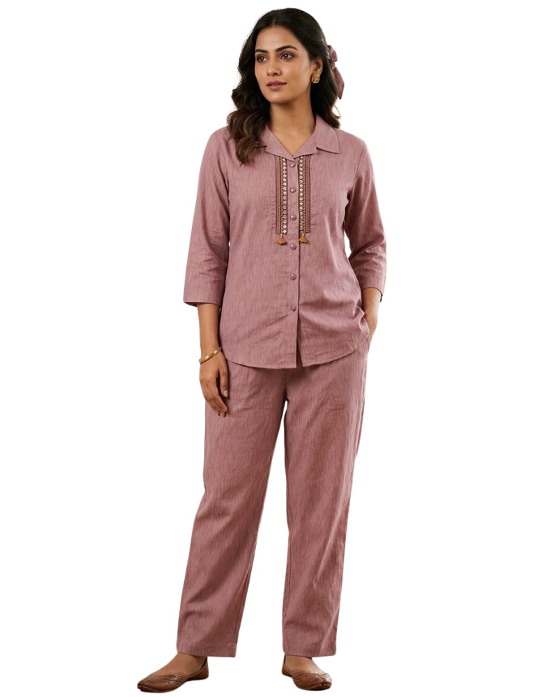 Cotton Co-Ord Set - Onion Pink