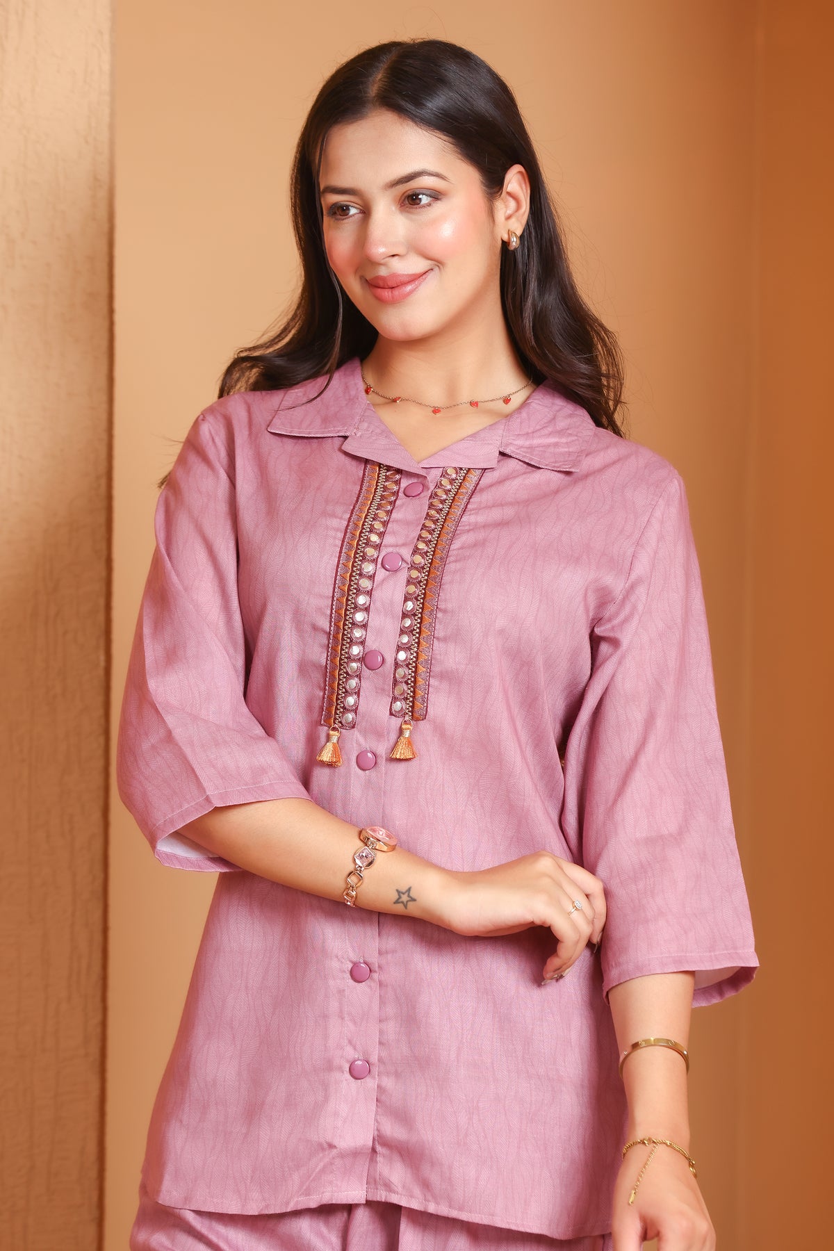 Cotton Co-Ord Set - Onion Pink