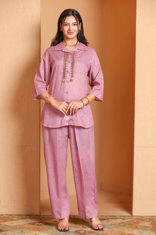 Cotton Co-Ord Set - Onion Pink