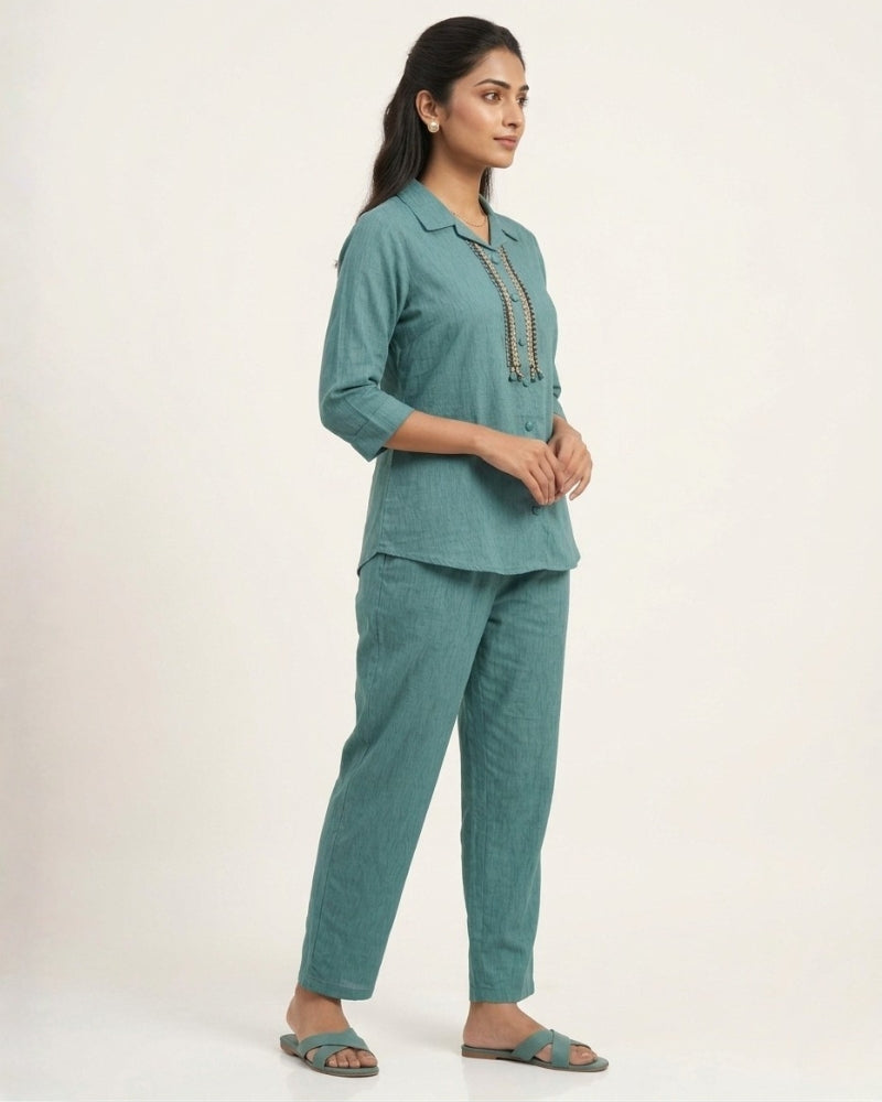 Cotton Co-Ord Set - Teal