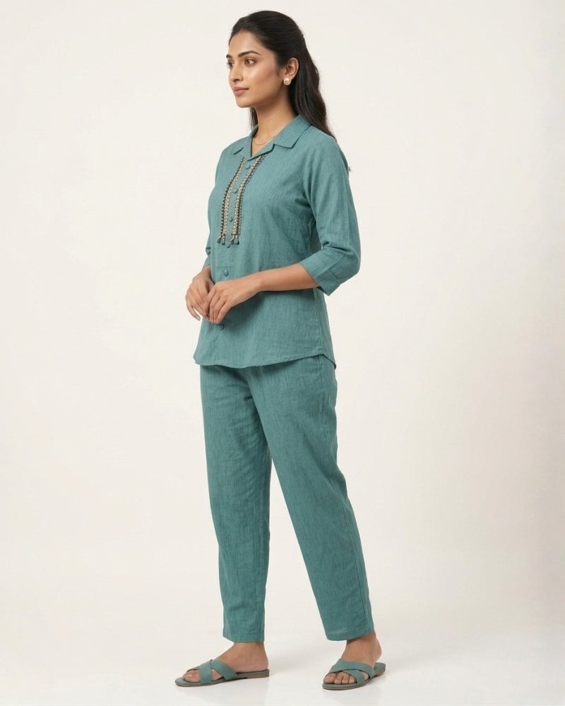 Cotton Co-Ord Set - Teal