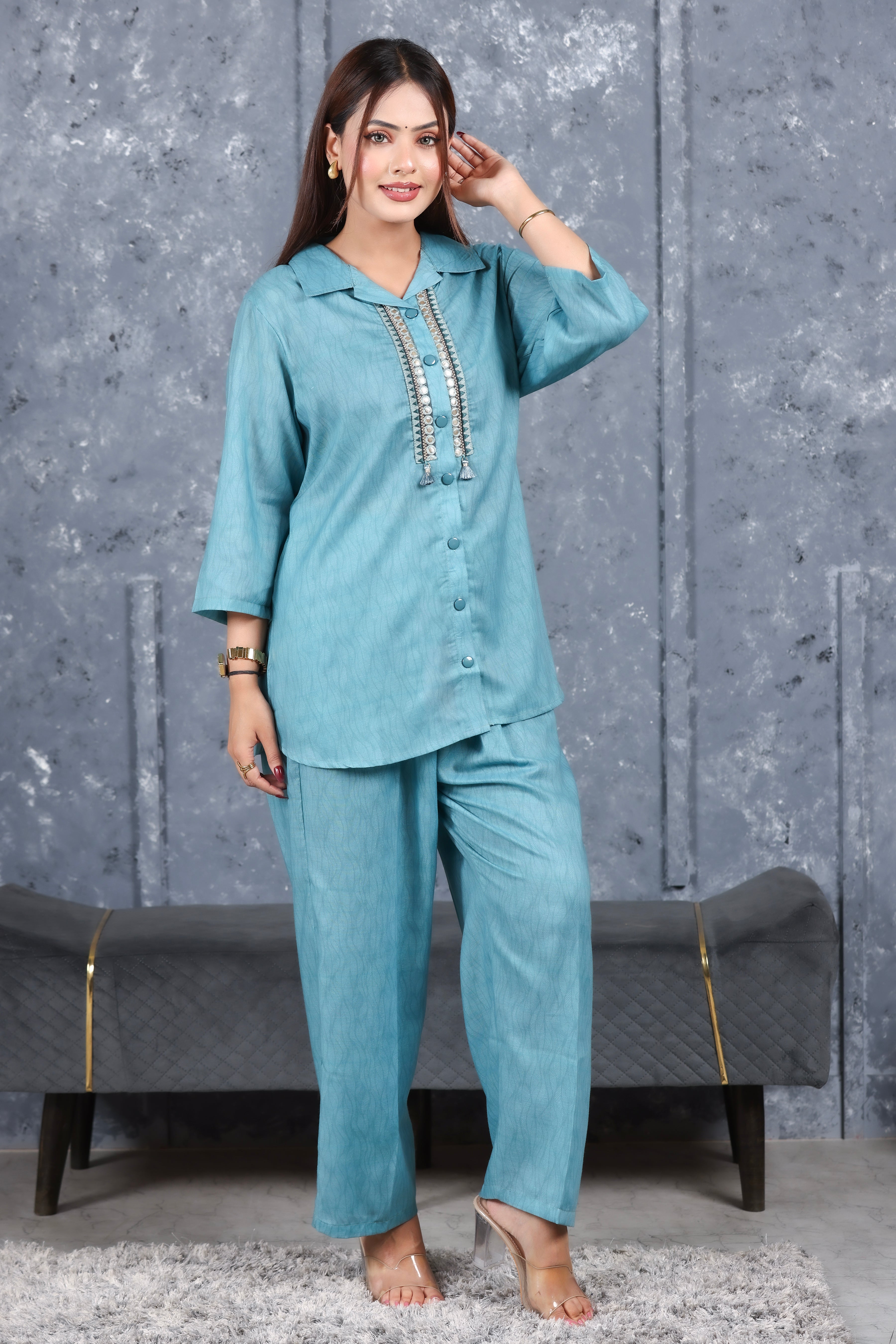 Cotton Co-Ord Set - Teal