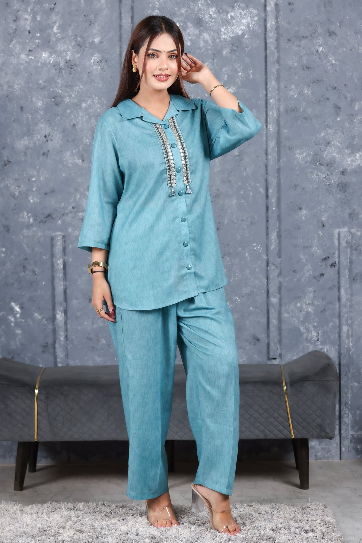 Cotton Co-Ord Set - Teal