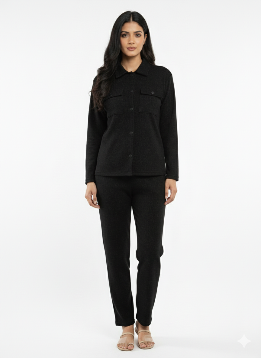 Winter Cotrise Cord Set - Black