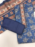 Designer Winter Woolen Unstitched Suit Set- Navy