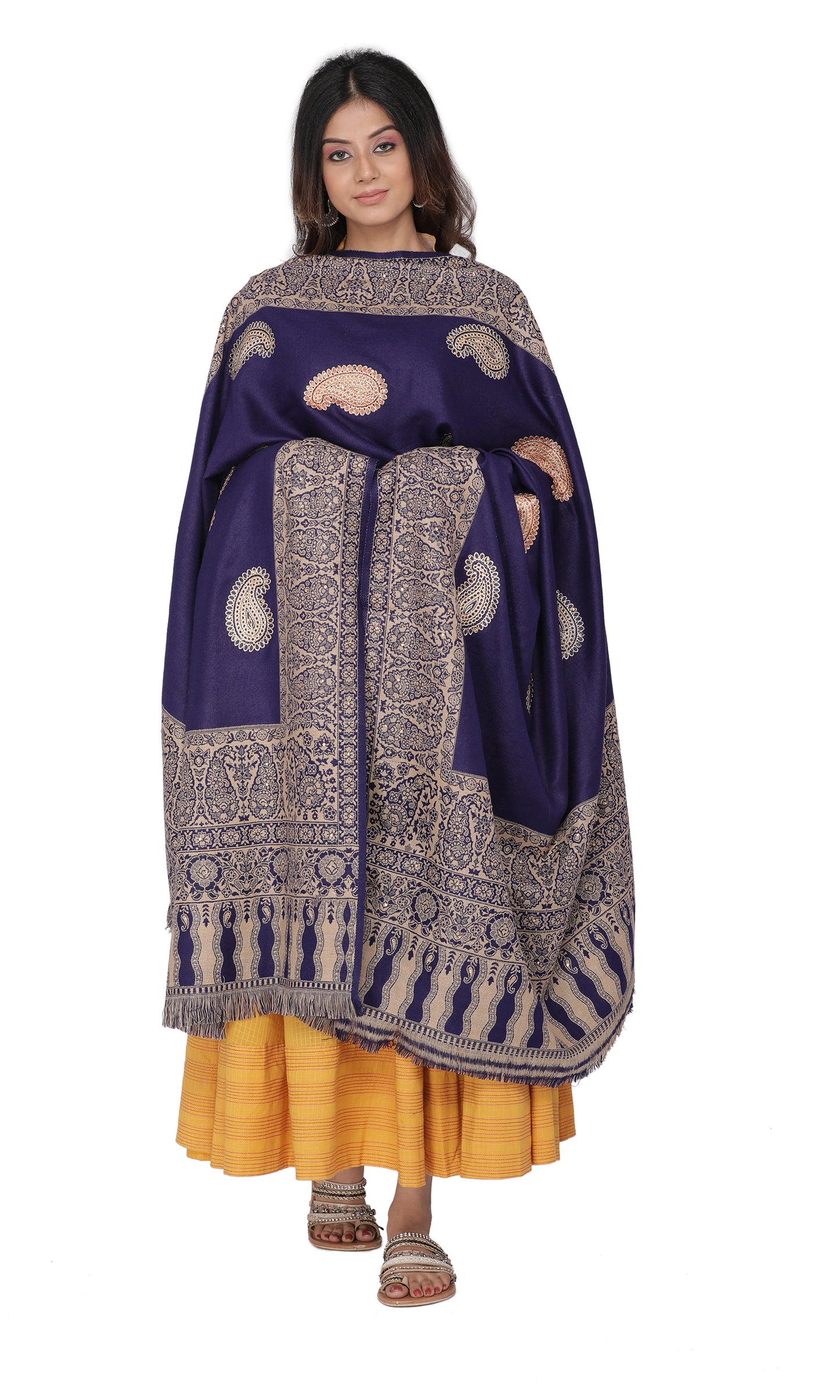 KRITI Acrylic/Viscose Embroidered Shawl For Women