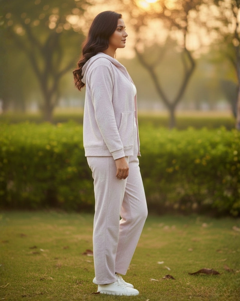 Hooded Winter Tracksuit - Light Lilac