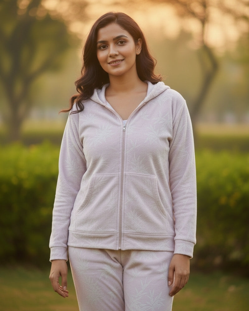 Hooded Winter Tracksuit - Light Lilac