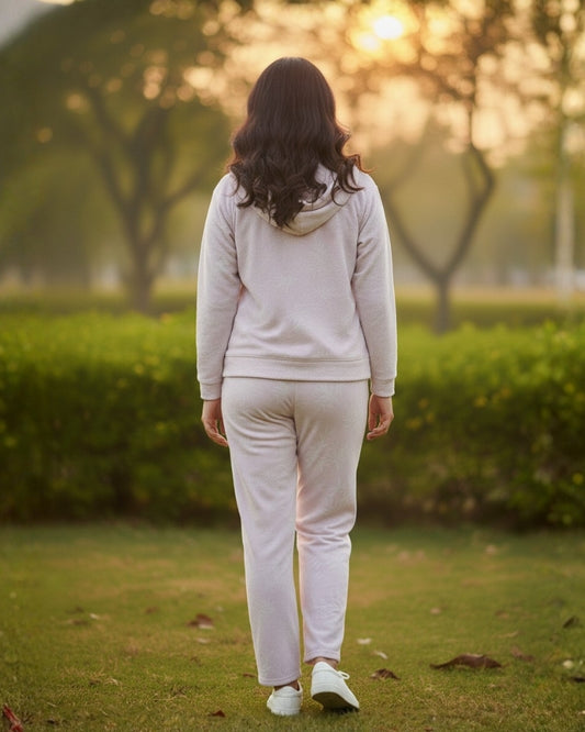 KRITI Women’s Hooded Winter Tracksuit | Warm Hoodie & Jogger Pants | Light Lilac Winter Track Suit  for Casual Wear