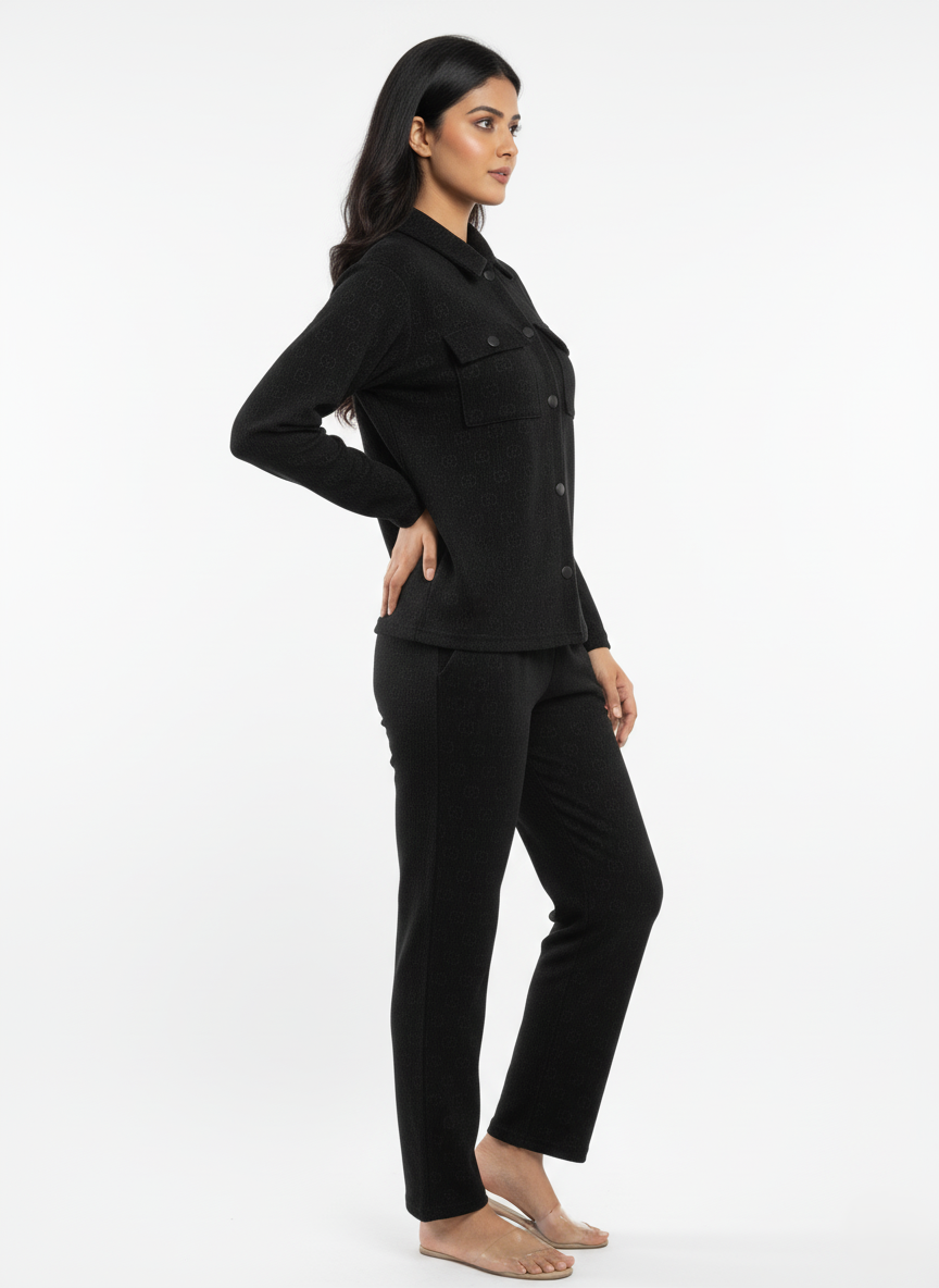 Winter Cotrise Cord Set - Black