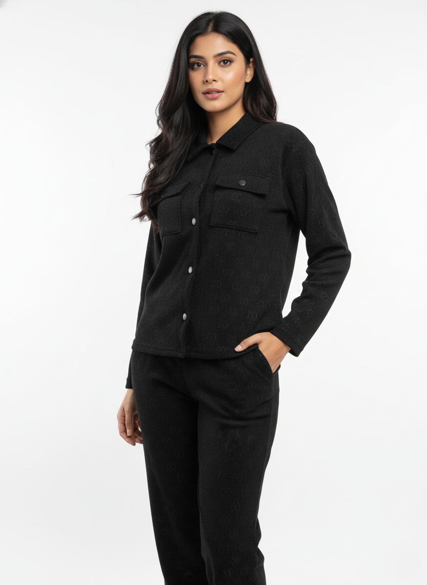 Winter Cotrise Cord Set - Black