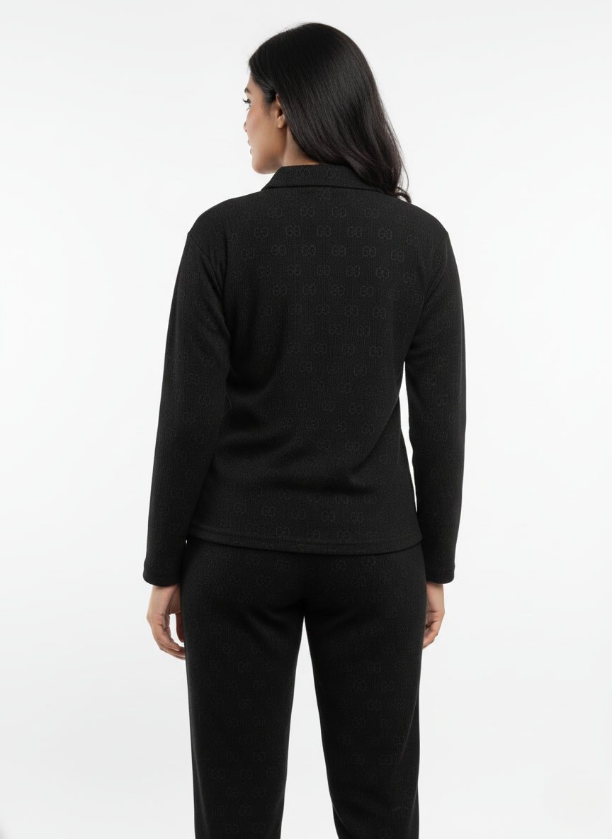 Winter Cotrise Cord Set - Black