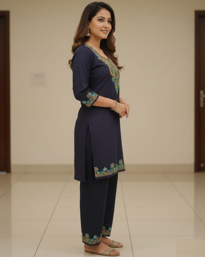 KRITI Women Summer Cord Set In Black Colour