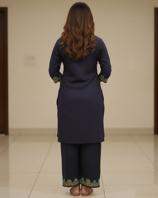 KRITI Women Summer Cord Set In Black Colour