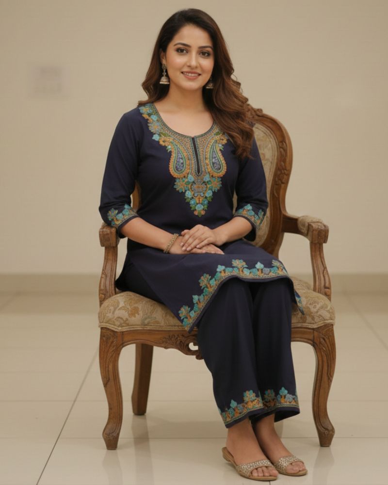 KRITI Women Summer Cord Set In Black Colour