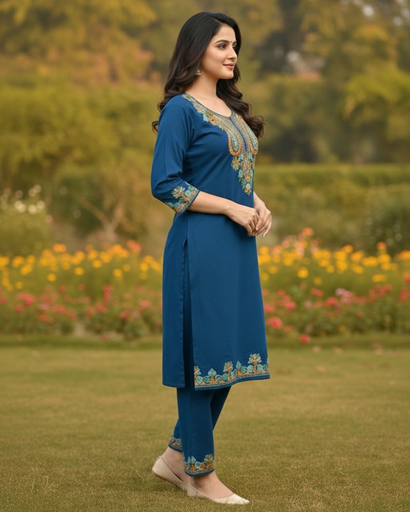 KRITI Women Summer Cord Set In Navy Colour
