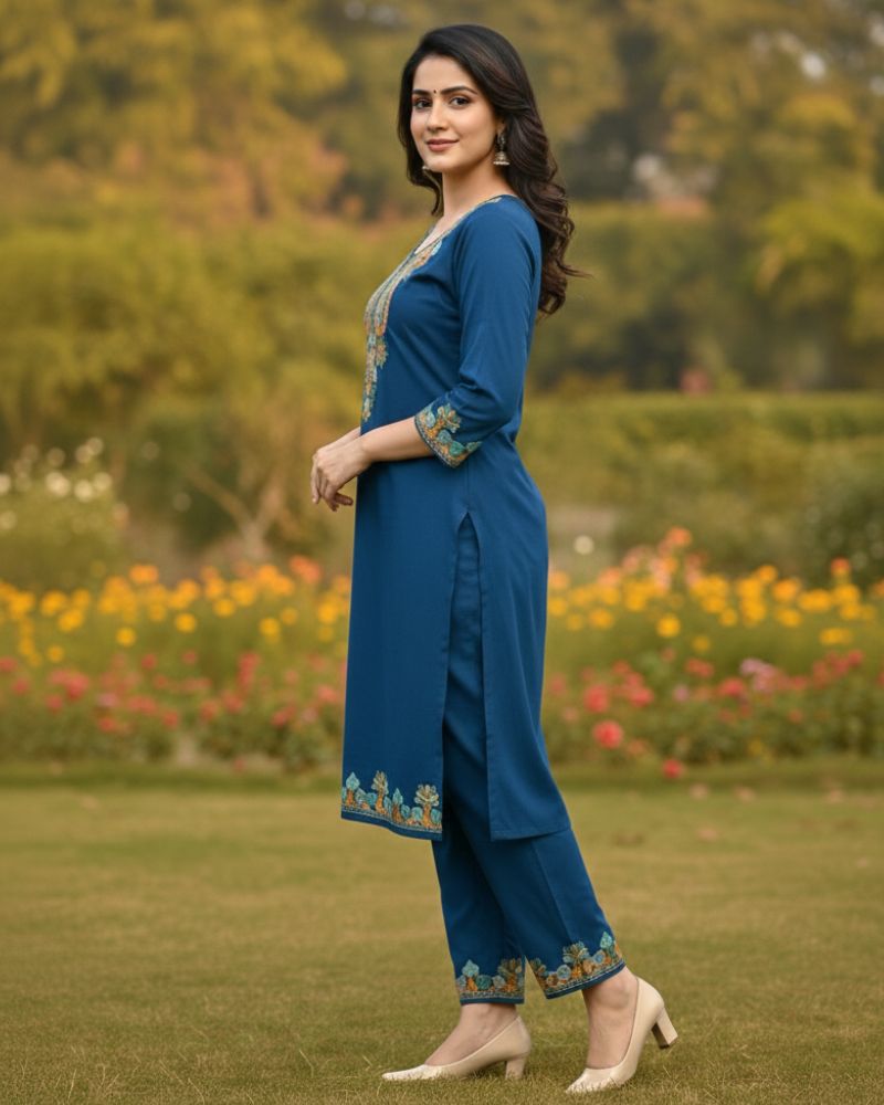 KRITI Women Summer Cord Set In Navy Colour