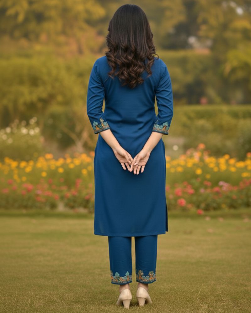 KRITI Women Summer Cord Set In Navy Colour