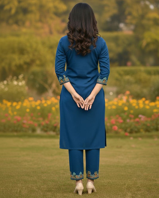 KRITI Women Summer Cord Set In Navy Colour