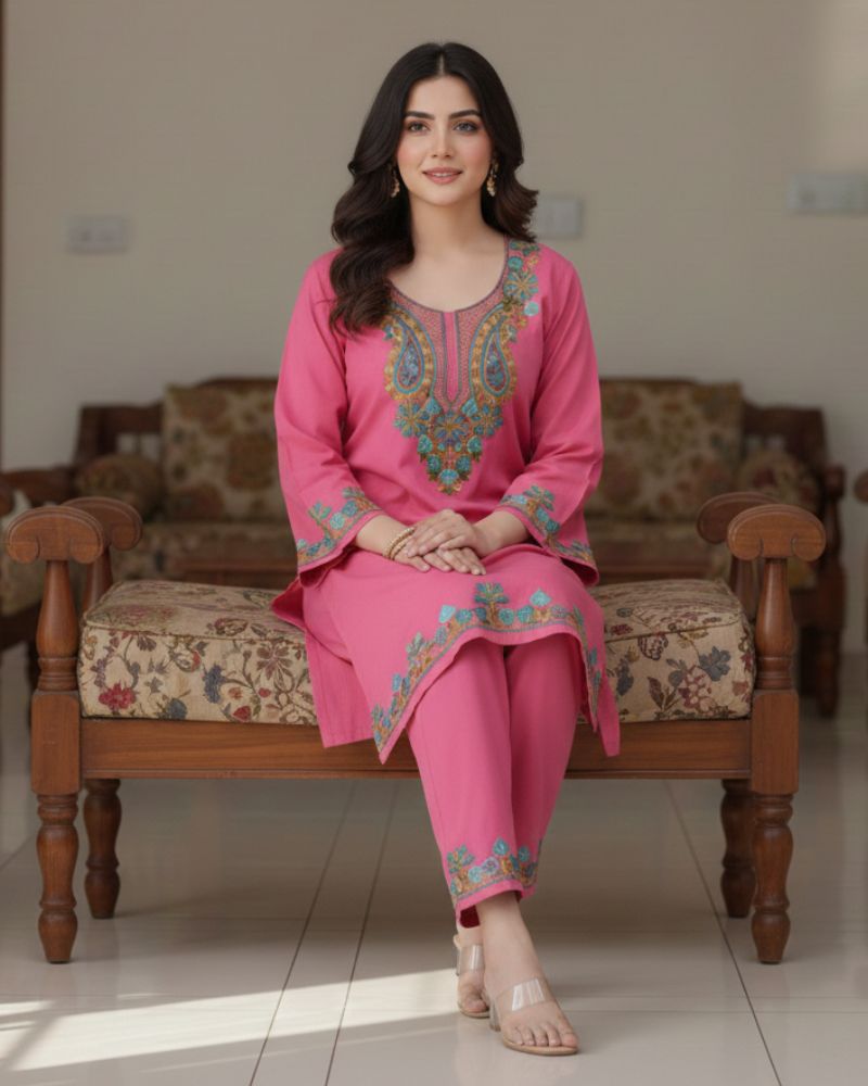 KRITI Women Summer Cord Set In Pink Colour