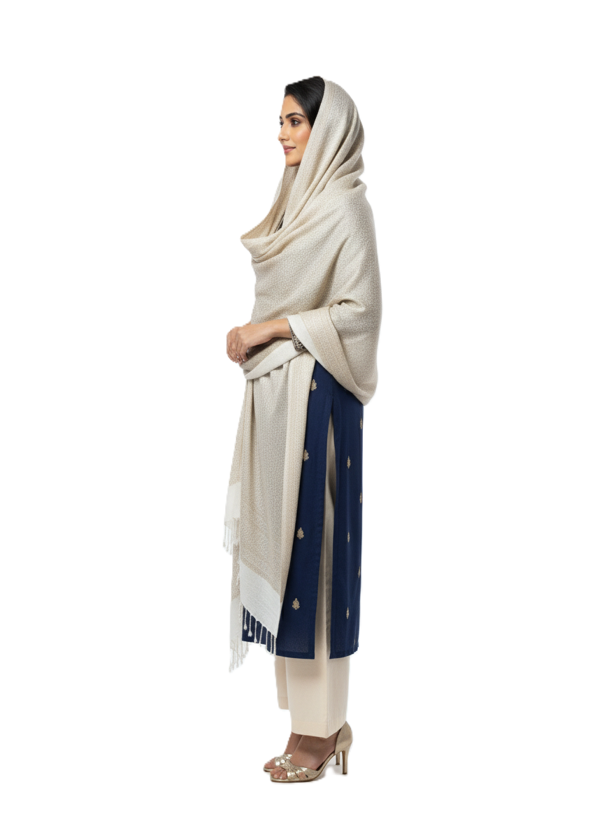 KRITI Warm Woolen White Color Shawl for Women