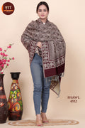 Designer Woolen Shawl for Women- Wine