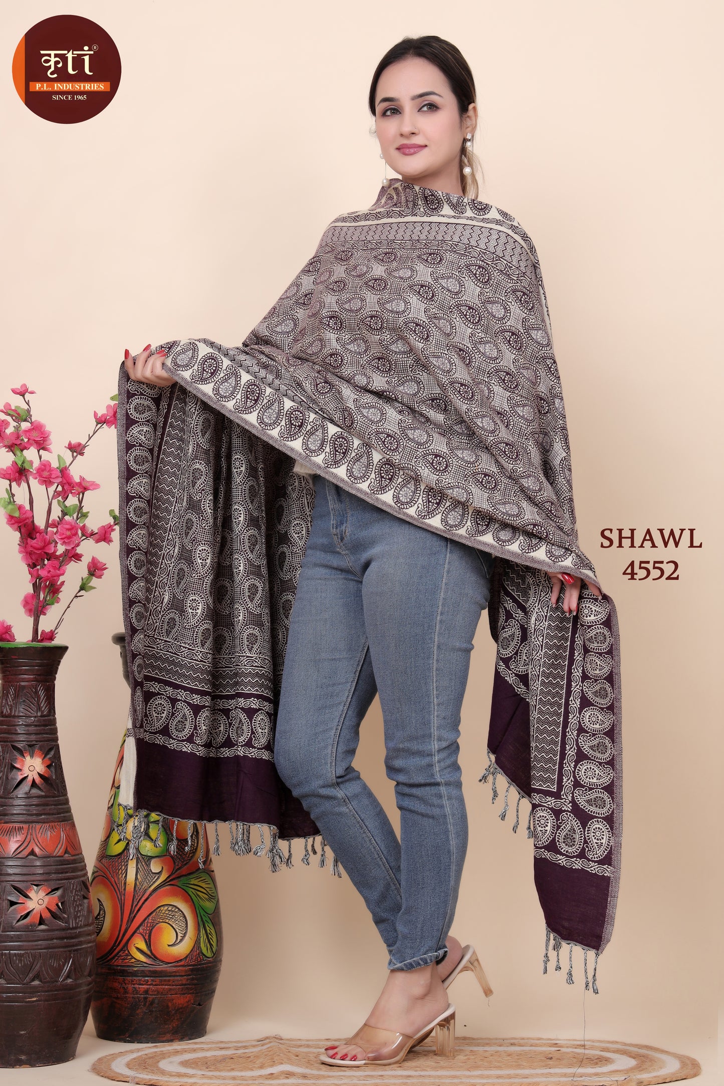 KRITI Acrylic/Viscose Shawl For Women.