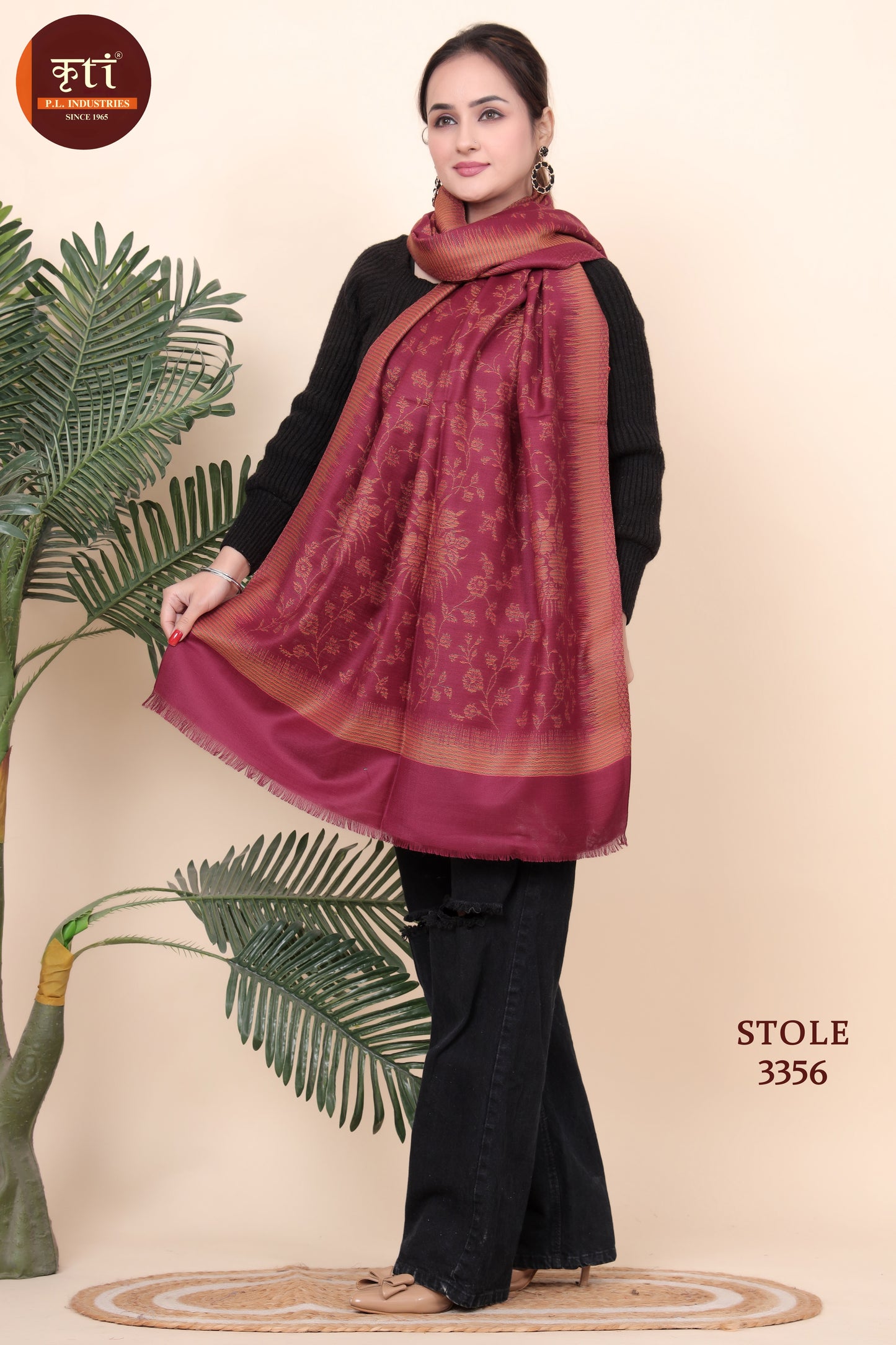 KRITI Acrylic/Viscose Stole For Women