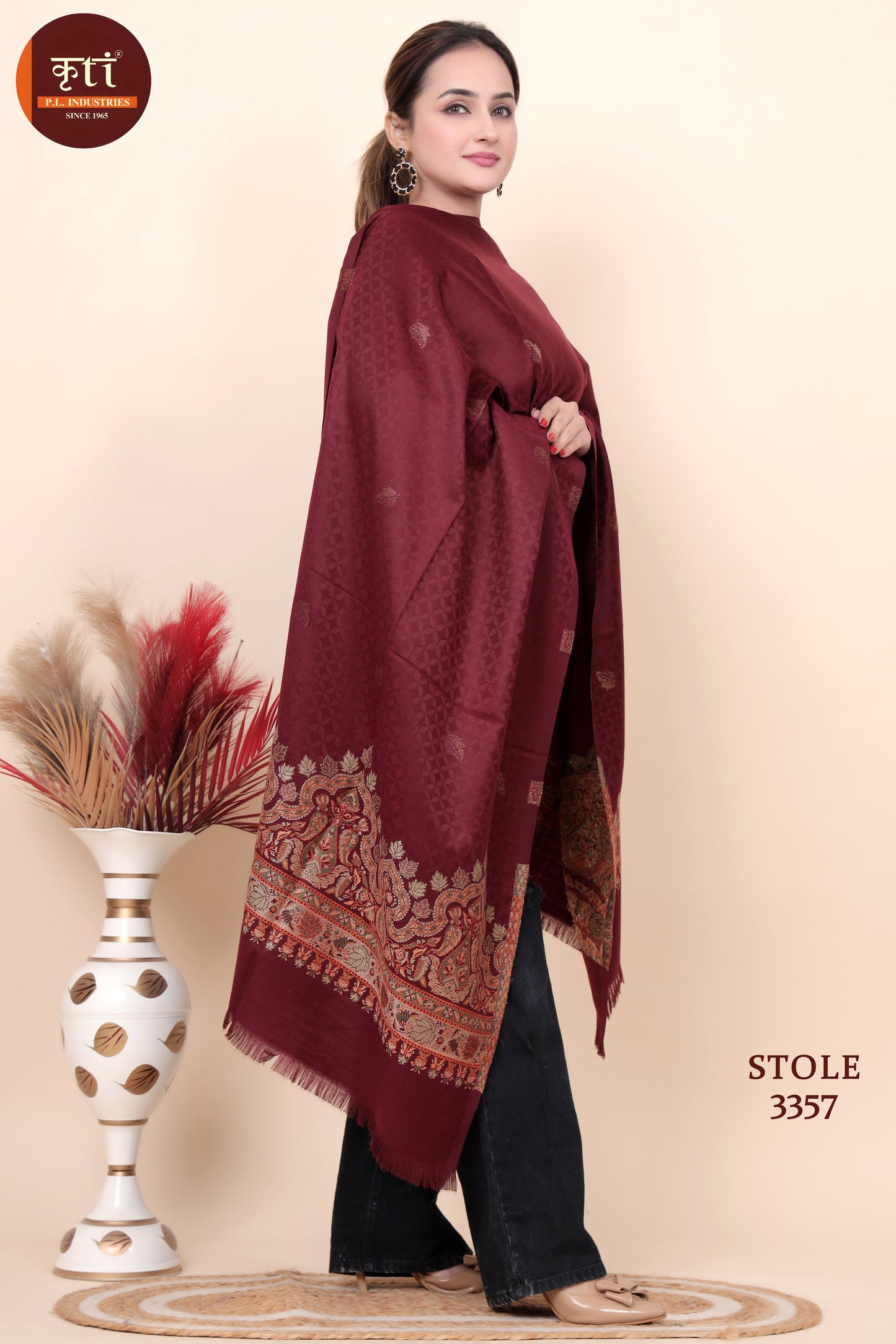 KRITI Acrylic/Viscose Stole For Women