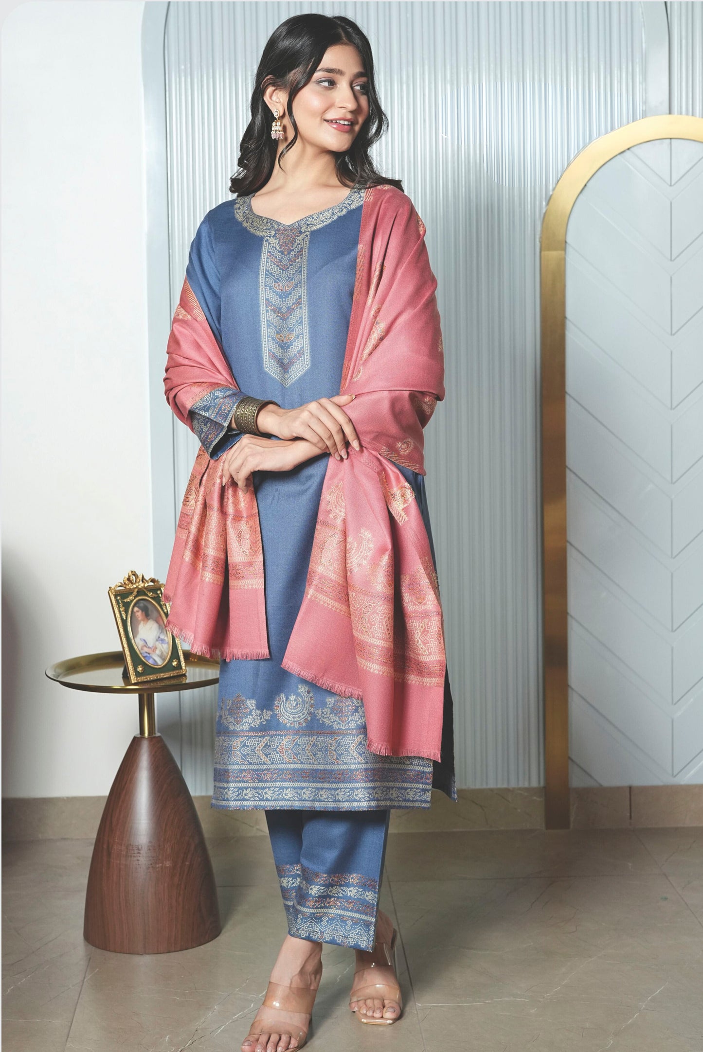 KRITI Woollen Unstitched Suits For Women.