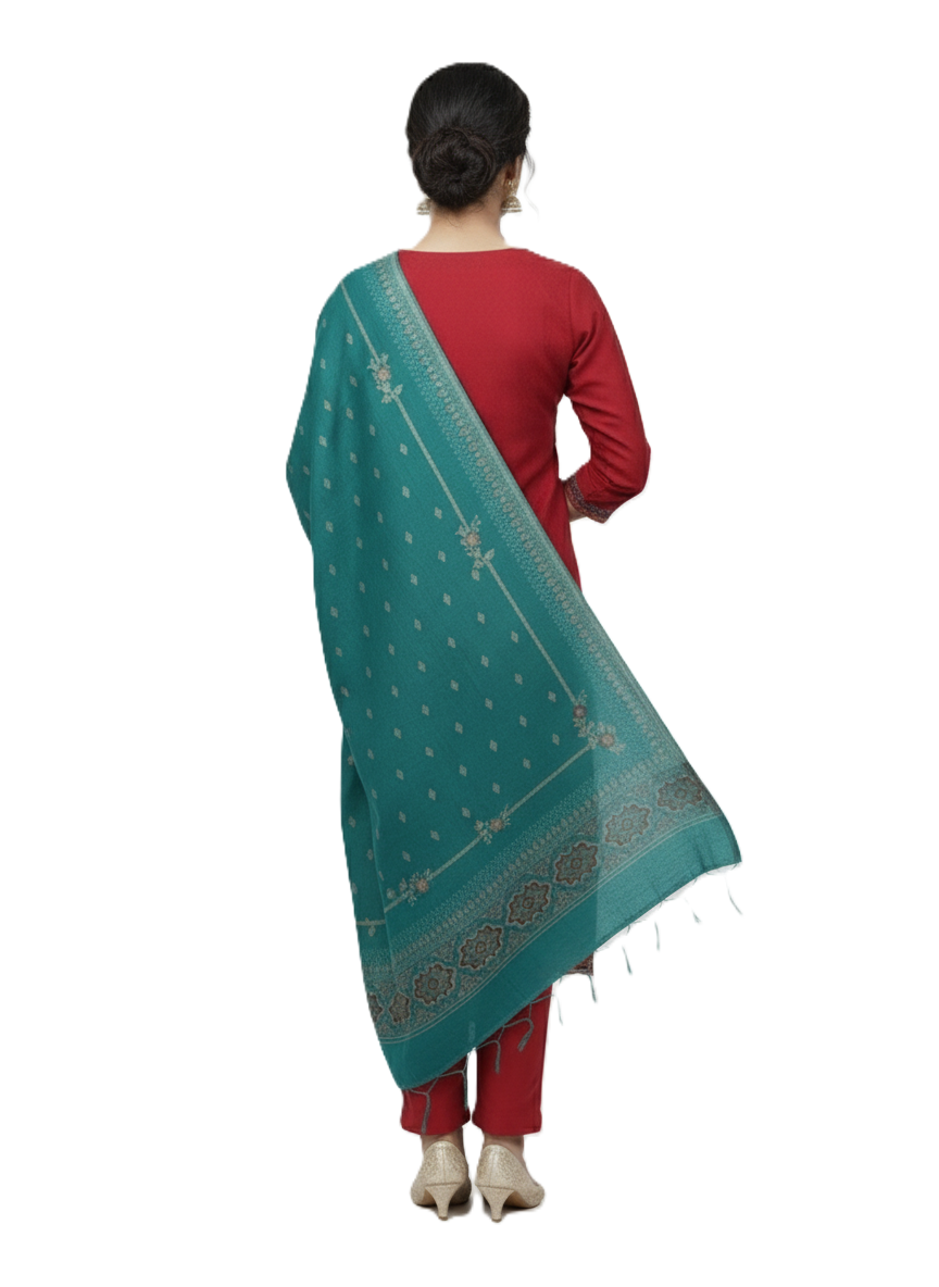 KRITI Winter Woolen Unstitched Suit Maroon Color For Women