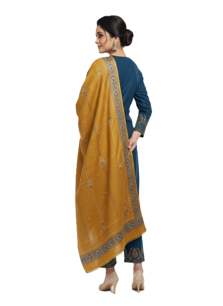 महिलाओं के लिए कृति विंटर ऊनी अनस्टिच्ड सूट नेवी कलर