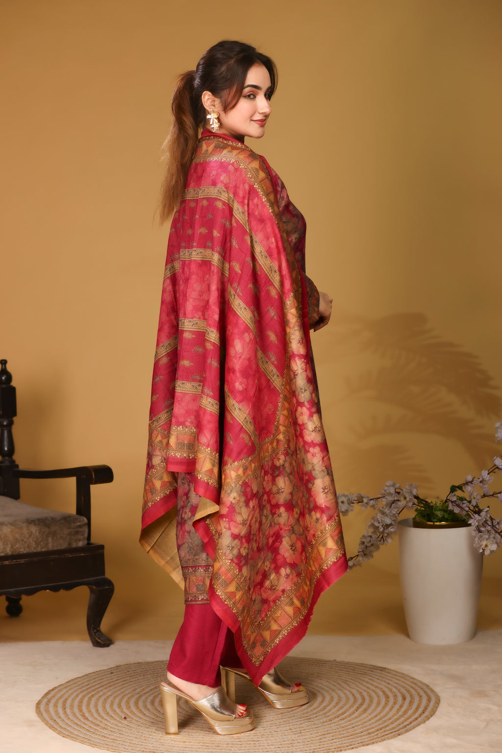 Designer Jacquard Winter Woolen stitched Suit- Rani