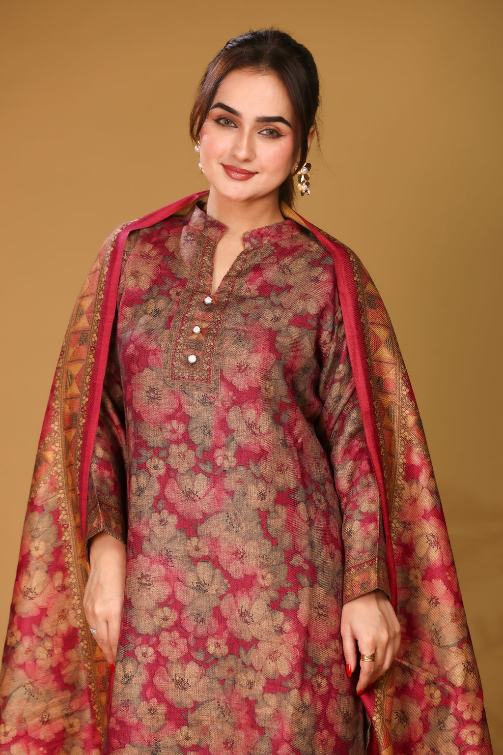 Designer Jacquard Winter Woolen stitched Suit- Rani