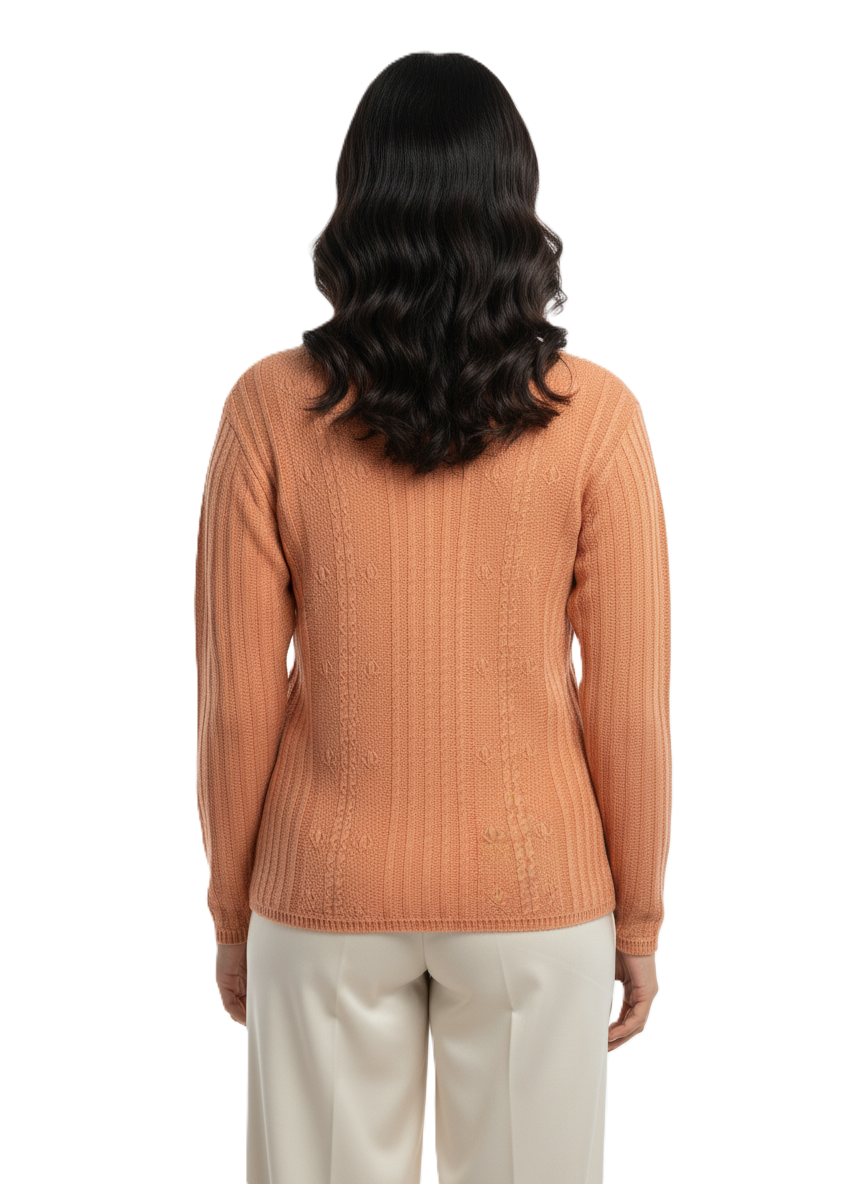 KRITI Winter Stylish Rainbow Cardigan Orange Color For Women