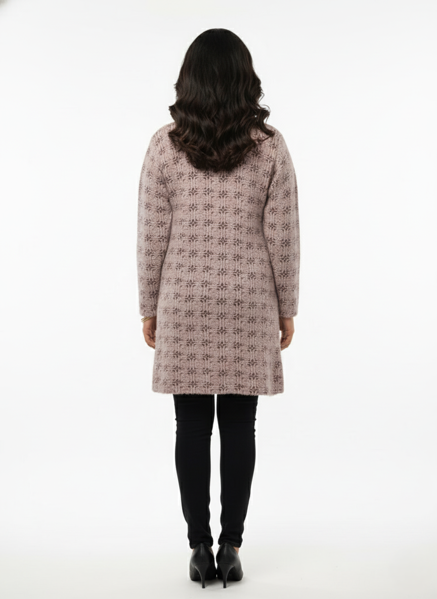 Winter Stylish Hair Cardigan - Peach