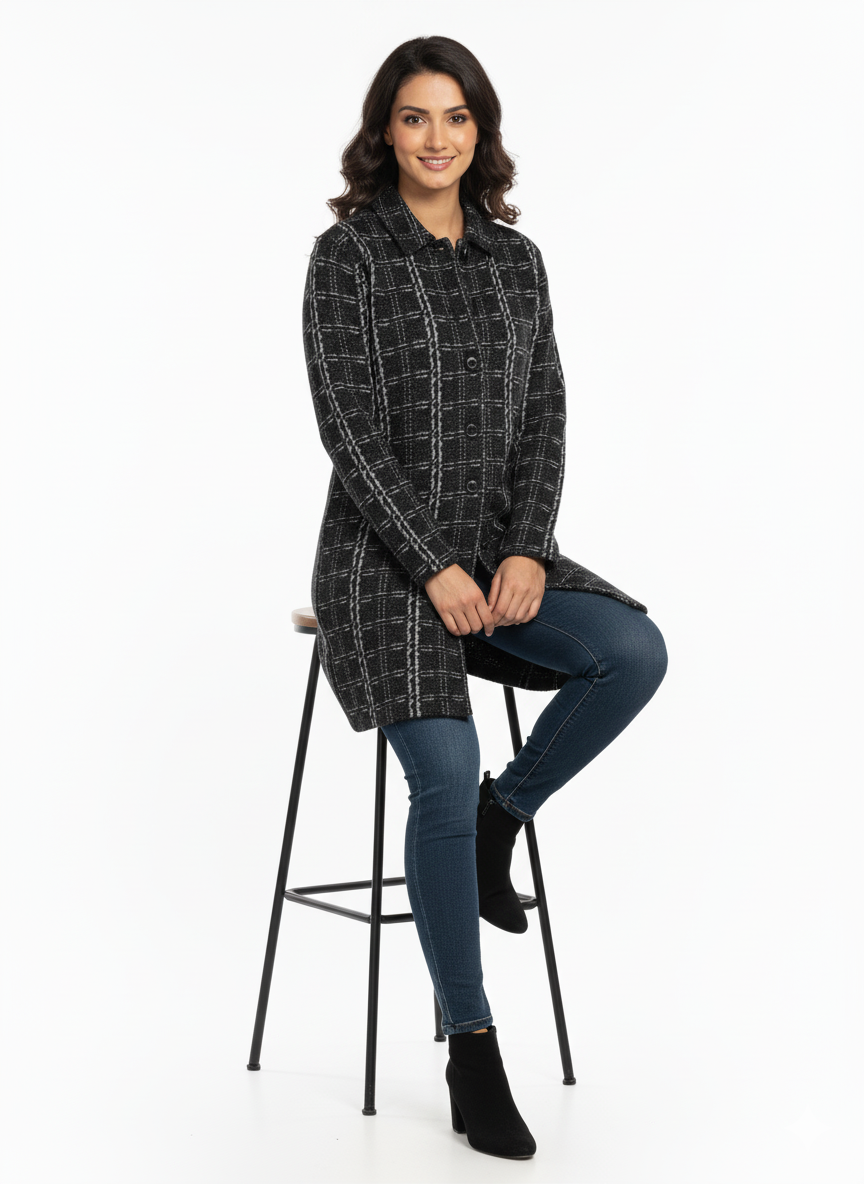 Winter Stylish Hair Cardigan - Black