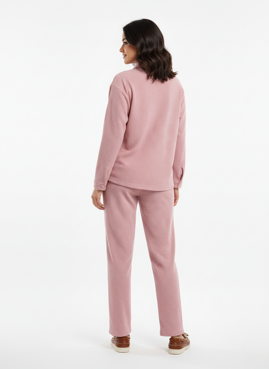 KRITI Winter Cotrise Cord Set Pink color For Women