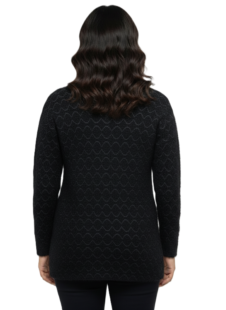 Winter Stylish Hair Cardigan - Black