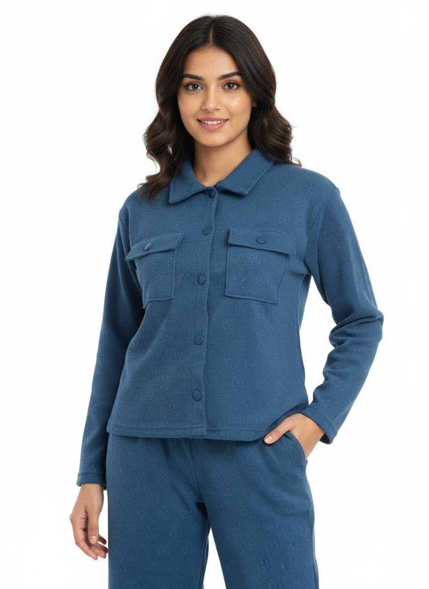 Winter Cotrise Cord Set - Blue
