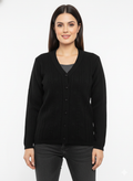 Winter Rainbow Cardigan - Black