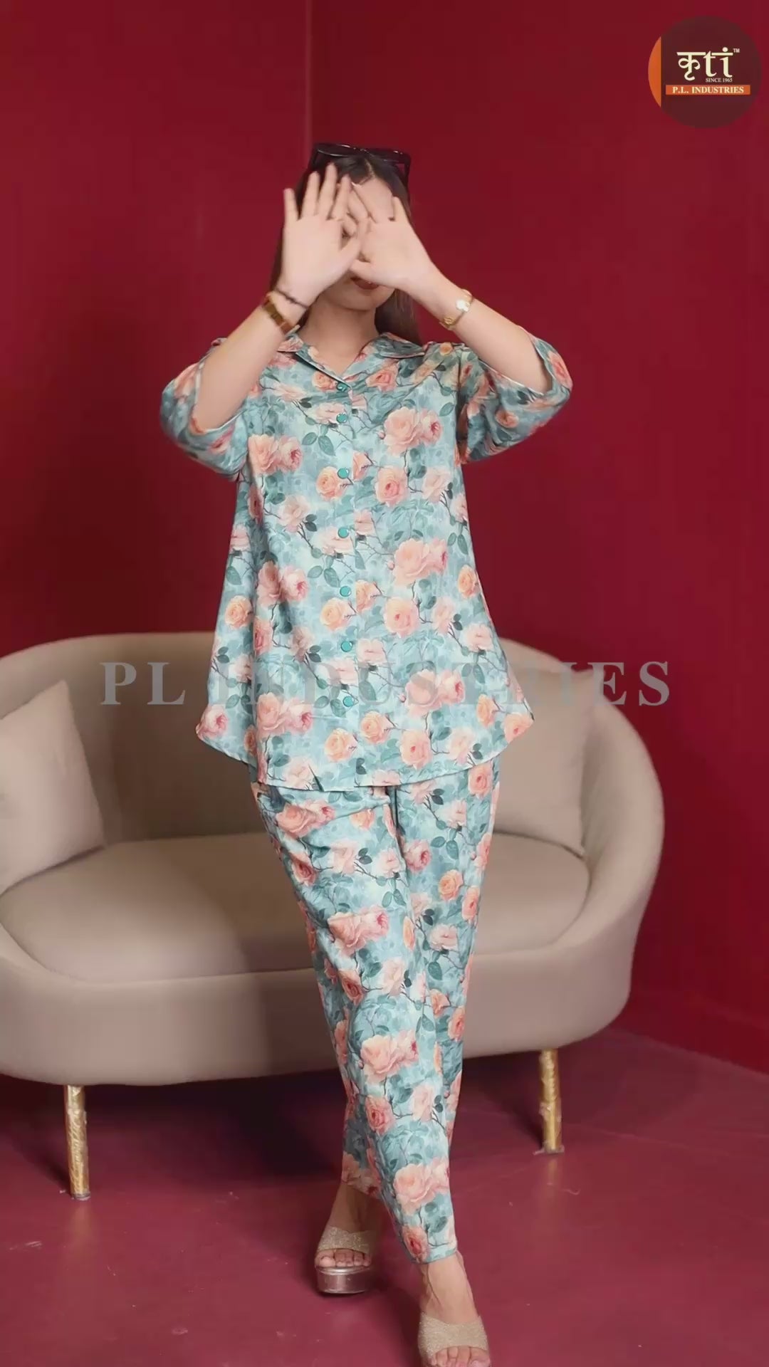 Sea Green Cotton Co-Ord Set